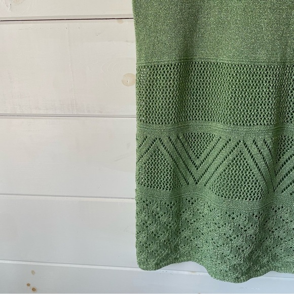 House of Harlow 1960 Women's Green Shimmer Knit Crop Top & Maxi Skirt Set Size M - Picture 3 of 10